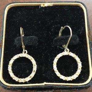 Gold color “diamond” look pierced earrings
